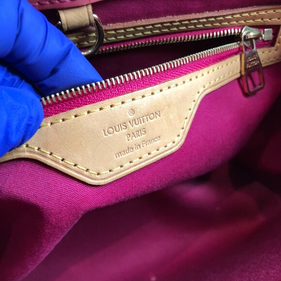 【35→ 26MK】Lv Red Monogram Vernis Ikat Catalina BB Tote Sku# 85786 (Gently Used) - Picture 9 of 14